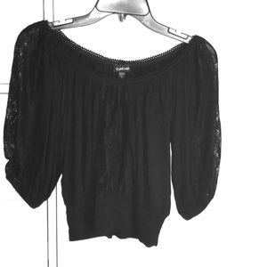 Lace and cotton peasant blouse